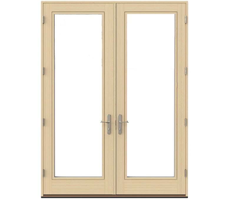 Tacoma Pella Lifestyle Series Wood Double Hinged Patio Doors